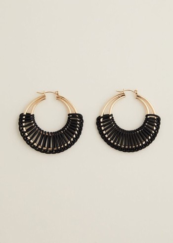 Phase Eight Black Woven Hoop Jewellery Black USA | 8140962-XC